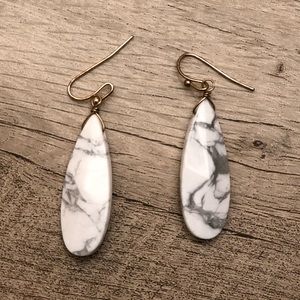 White and grey marble earrings